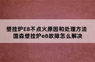 壁挂炉E8不点火原因和处理方法 国森壁挂炉e8故障怎么解决